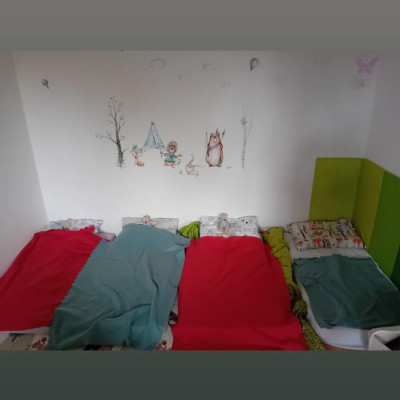 Spielzimmer zum Ruheraum hergerichtet